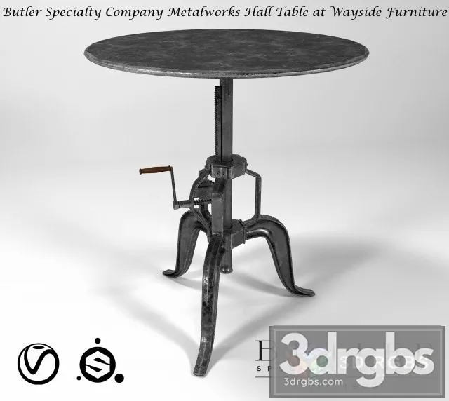 Butler Specialty Company Metalworks Hall Table at Wayside Furniture 3D Model Download Butler Specialty Company Metalworks Hall Table at Wayside Furniture 3D Model Download