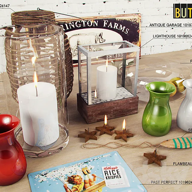 Butlers decorative set 3DModel Butlers decorative set 3DModel