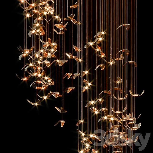 Butterfly circular chandelier 3D Model
