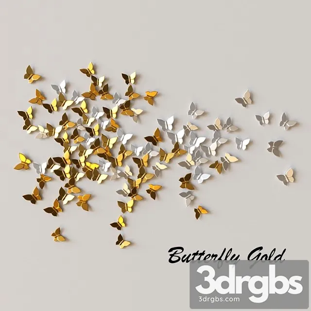 Butterfly Gold 3D Model Download
