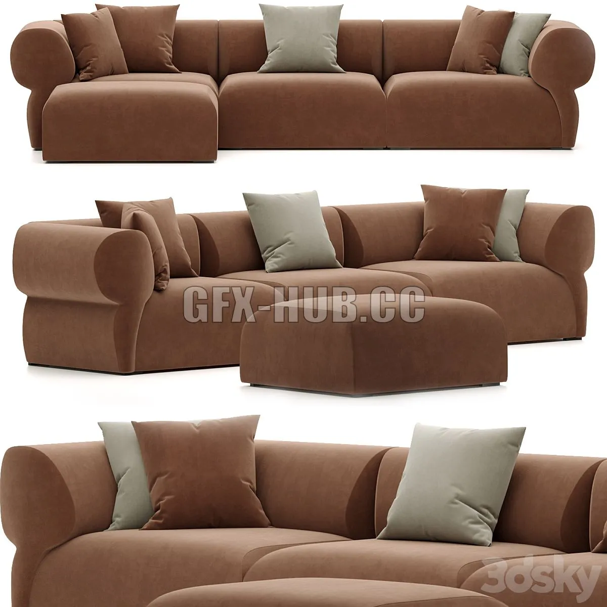 BUTTERFLY OUTDOOR SOFA B&B ITALIA 3D Model BUTTERFLY OUTDOOR SOFA B&B ITALIA 3D Model