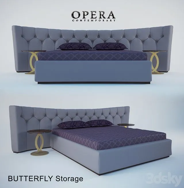BUTTERFLY Storage bed 3D Model