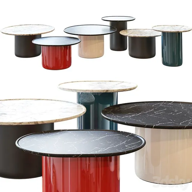 Button Tables by B&B Italia 3D Model Button Tables by B&B Italia 3D Model