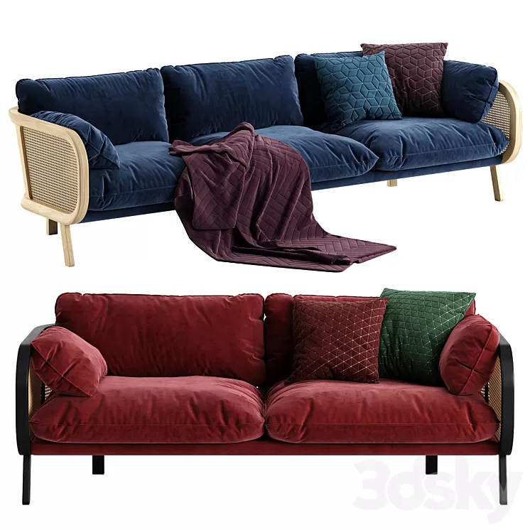 Buzzi cane sofa 3D Model
