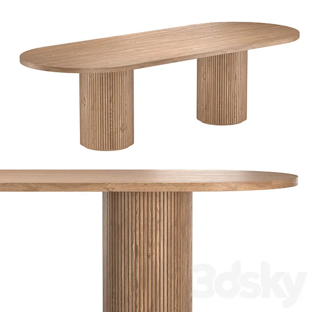 BYRON COLUMN RECTANGULAR DINING TABLE 3D Model BYRON COLUMN RECTANGULAR DINING TABLE 3D Model