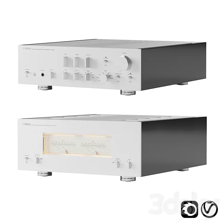 C-5000 and M-5000 by Yamaha 3D Model