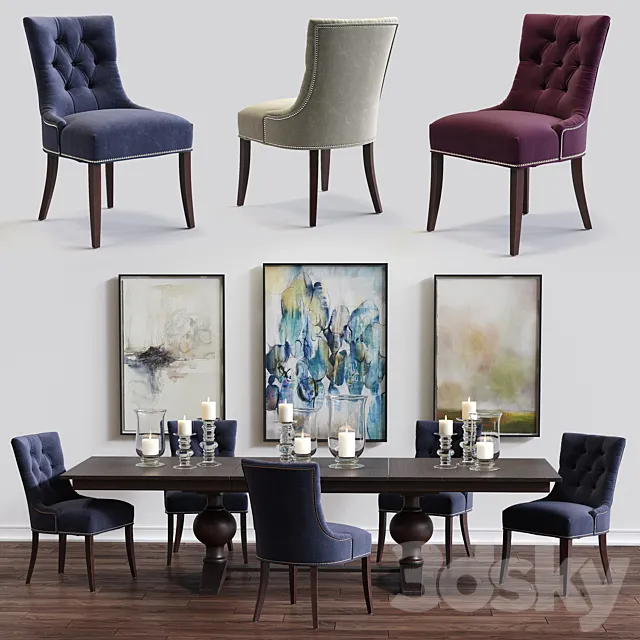 C & B Cecelia Armchair and Winnetka Table 3DModel C & B Cecelia Armchair and Winnetka Table 3DModel