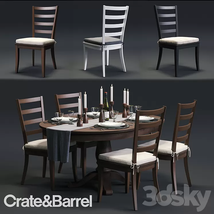 C & B Harper Chair and Avalon Table 3D Model C & B Harper Chair and Avalon Table 3D Model