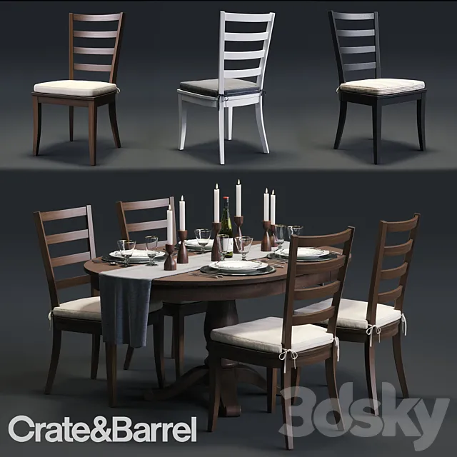 C & B Harper Chair and Avalon Table 3DModel