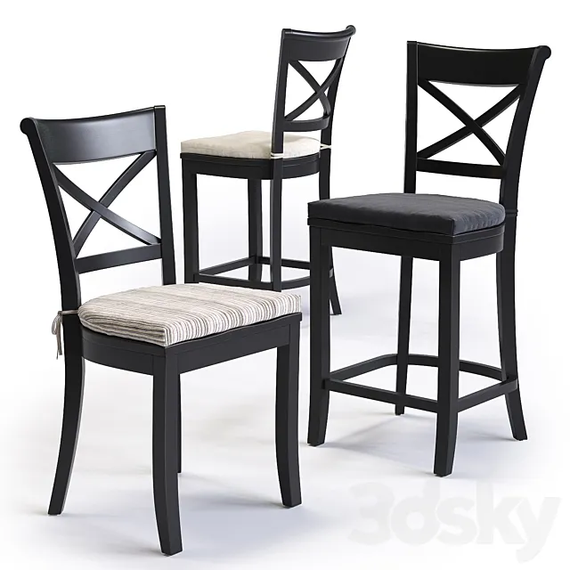 C & B Vintner Bar and Dinning Chair 3D Model