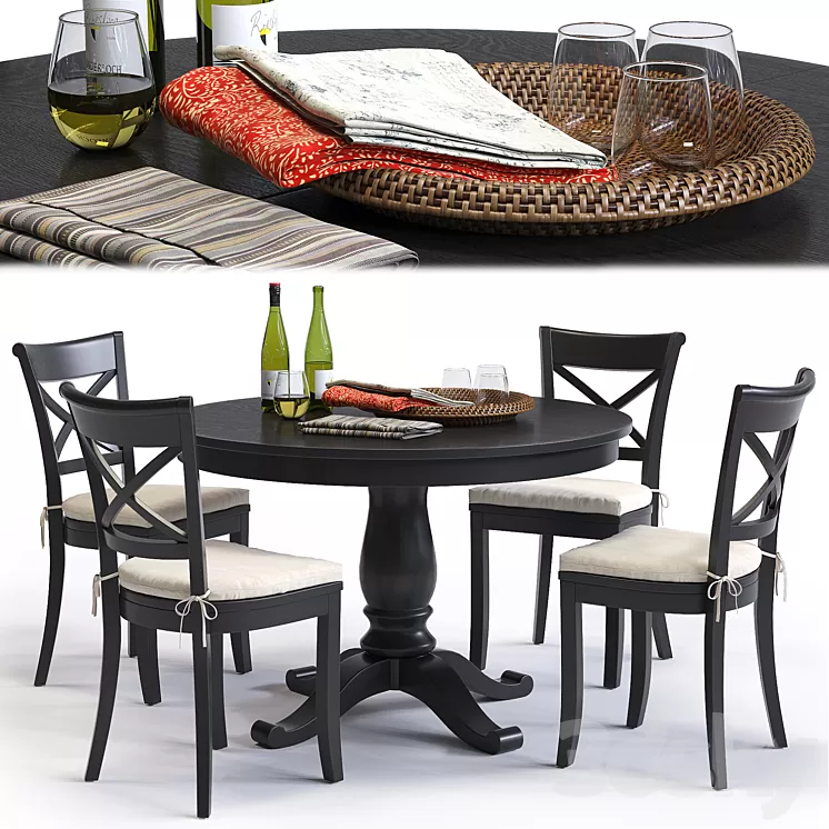 C & B Vintner Chair and Avalon Table 3D Model C & B Vintner Chair and Avalon Table 3D Model