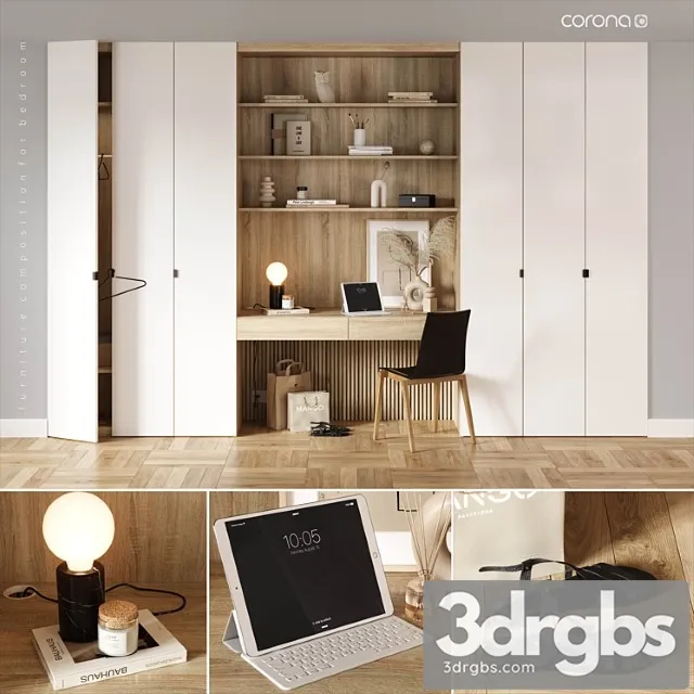 C o m p o s i t i o n f o r t h e b e d r o o m 3D Model Download