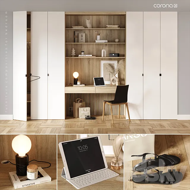 C o m p o s i t i o n f o r t h e b e d r o o m 3DModel C o m p o s i t i o n f o r t h e b e d r o o m 3DModel