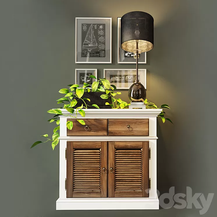 Cabinet (chest of drawers) Folk. Wellige 3D Model