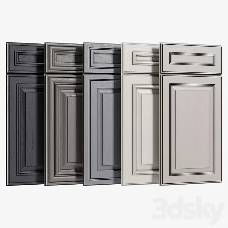 Cabinet Doors Set 1 3D Model