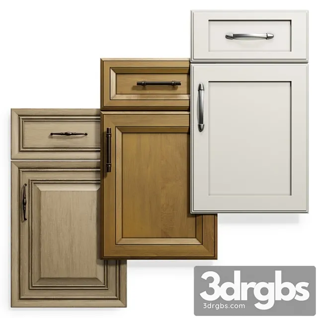 Cabinet doors set 16 3D Model Download