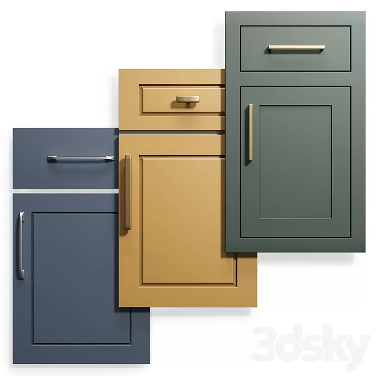 Cabinet Doors Set 9 3D Model