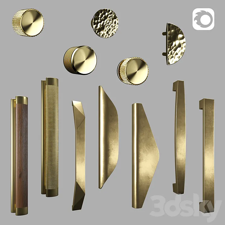 Cabinet Handles vol 01 3D Model Free Download Cabinet Handles vol 01 3D Model Free Download