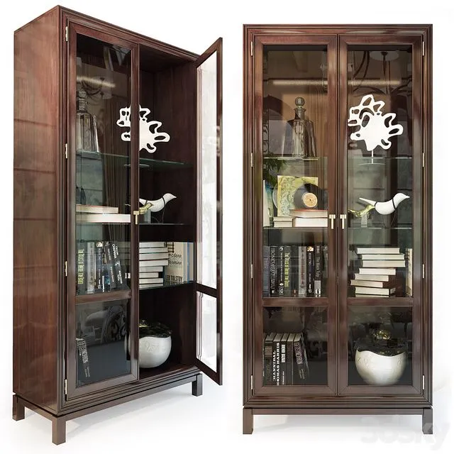 Cabinet Showcase Jason Glass Door Cabinet .Hickory White 3D Model Cabinet Showcase Jason Glass Door Cabinet .Hickory White 3D Model