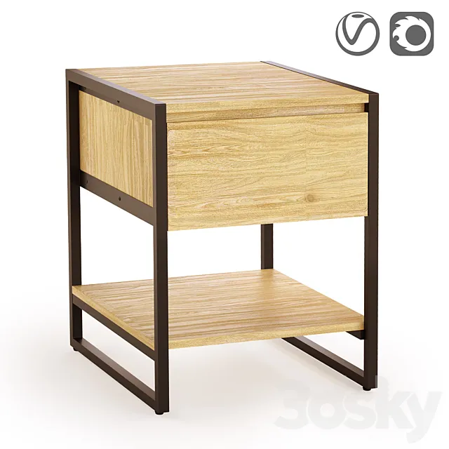 Cabinet with 1 drawer HIBA 3D Model Cabinet with 1 drawer HIBA 3D Model