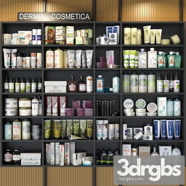 Cabinet with cosmetics for beauty salons or bathroom accessories. make up 3D Model Download