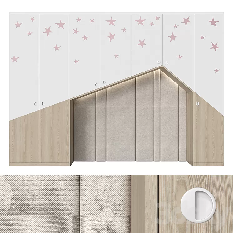 Cabinet with headboard 040. 3D Model Cabinet with headboard 040. 3D Model