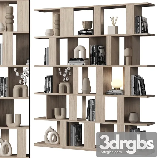 Cabinet With Shelves 064 3D Model Download