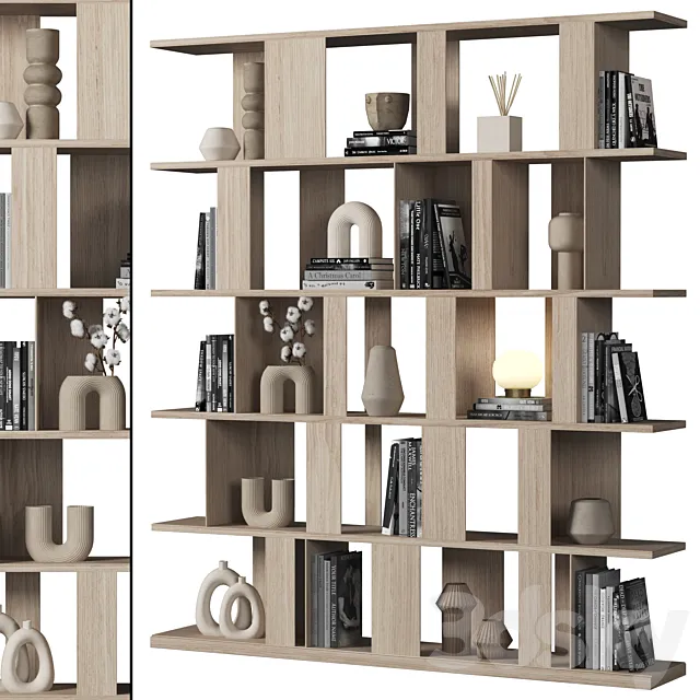 Cabinet with shelves 064 3D Model