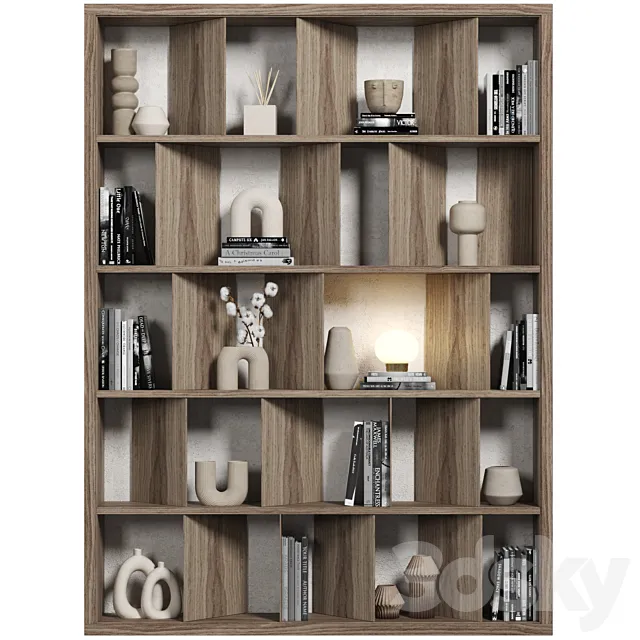 Cabinet with shelves 079 3D Model