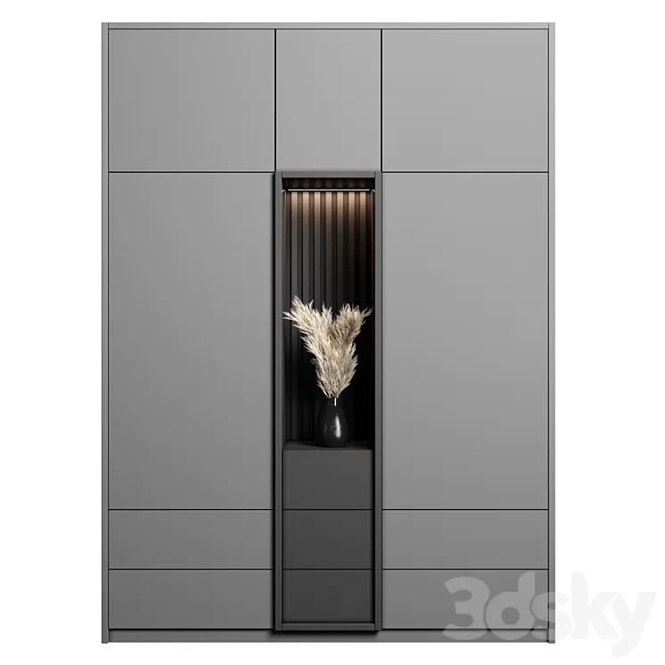Cabinet with shelves 18 3D Model Free Download