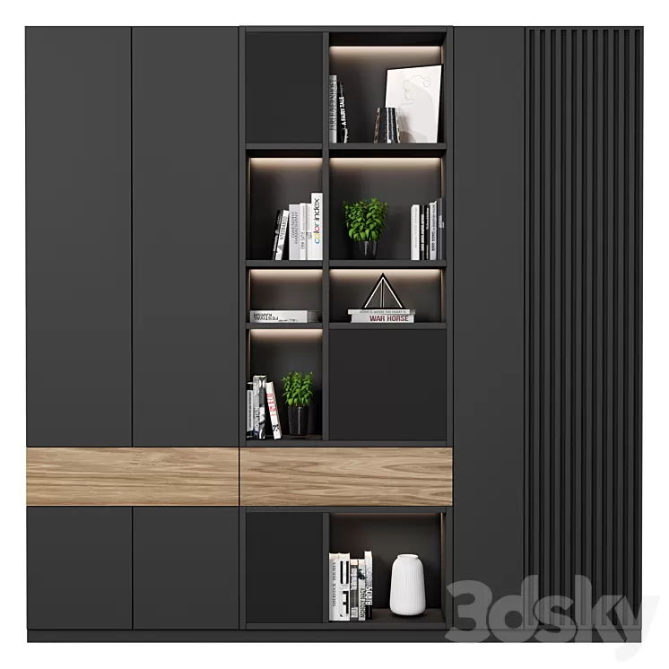 Cabinet with shelves 21 3D Model Free Download