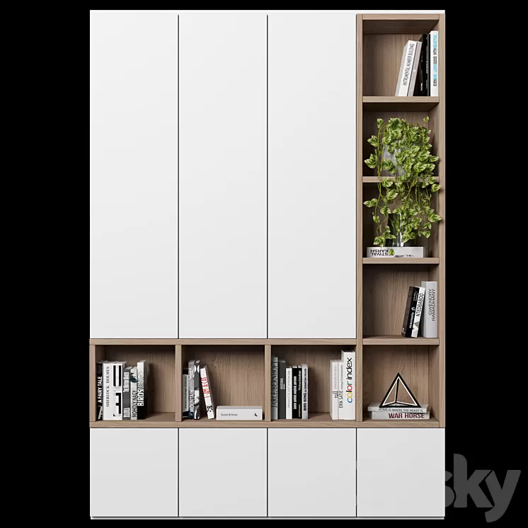 Cabinet with shelves 48 3D Model Free Download