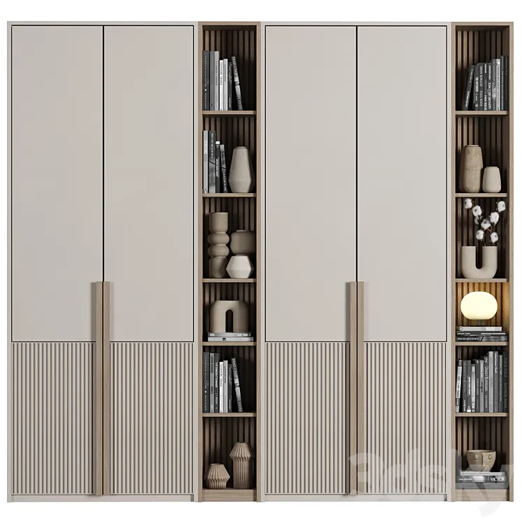 Cabinet with shelves_050 3D Model Free Download