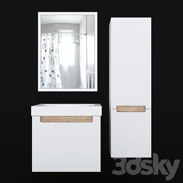 Cabinet with sink Kerama Marazzi BUONGIORNO 60 3D Model Cabinet with sink Kerama Marazzi BUONGIORNO 60 3D Model