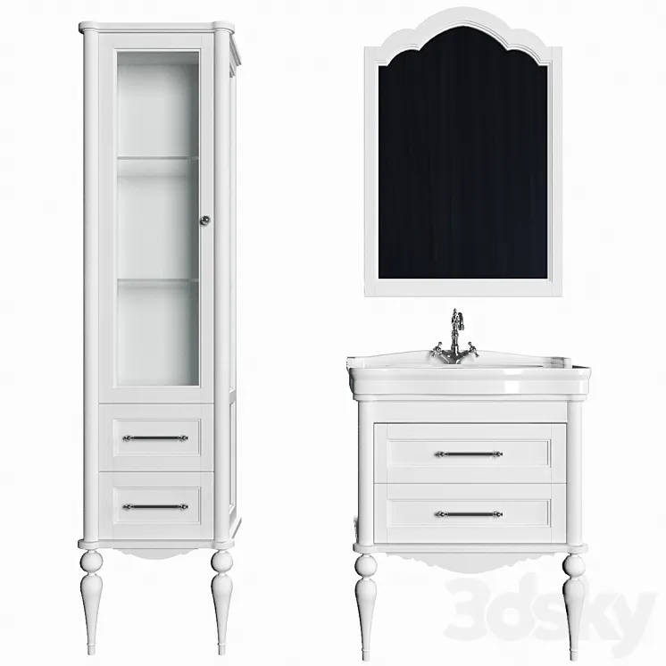 Cabinet with sink ValenHouse Aesthetics 80 3D Model Free Download