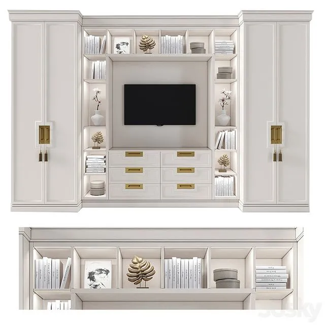 Cabinet with tv area 3 3D Model Cabinet with tv area 3 3D Model