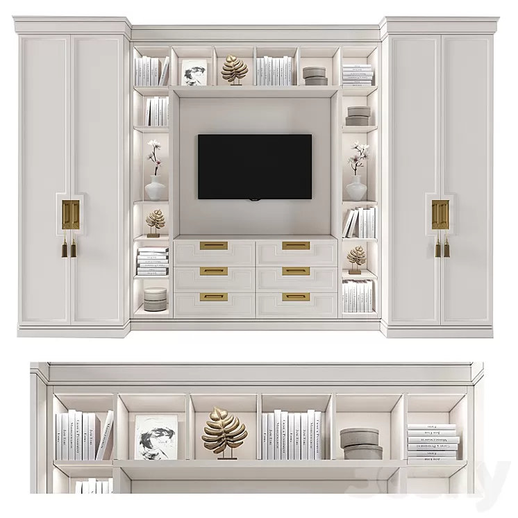 Cabinet with tv area 3 3D Model Cabinet with tv area 3 3D Model