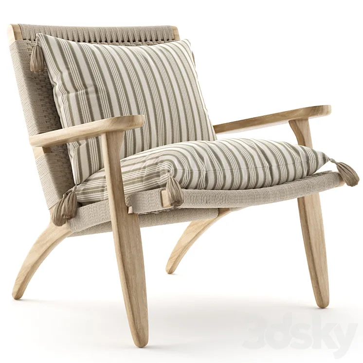 Cable Lounge Armchair Natural 3D Model Free Download
