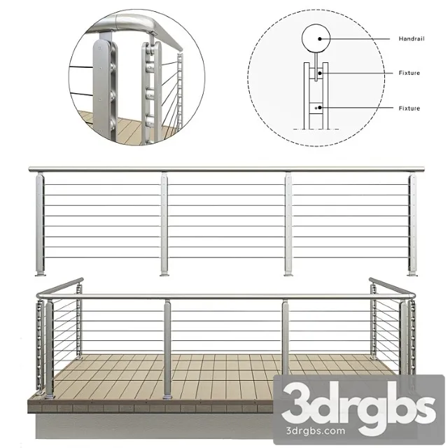 Cable railing 3D Model Download