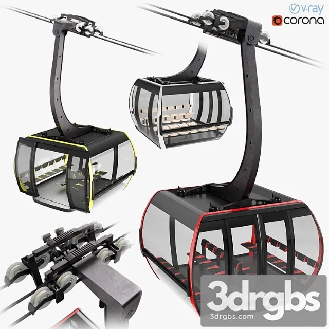 Cableway 3s cabin cwa atria for cableway 3D Model Download