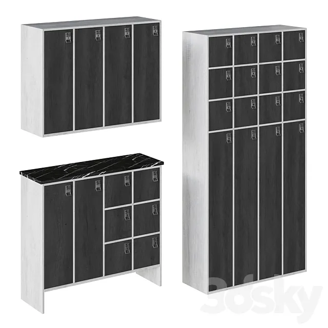 Cabs with combination locks 3D Model Cabs with combination locks 3D Model