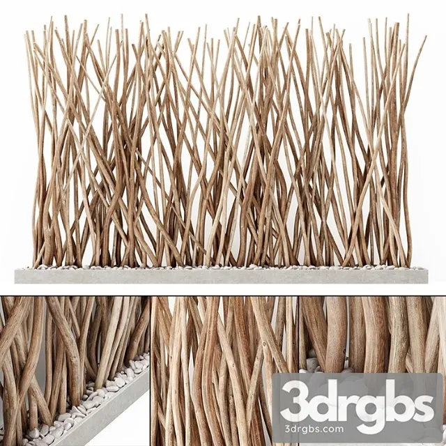 cache-pot of a large branch in a random direction 3D Model Download