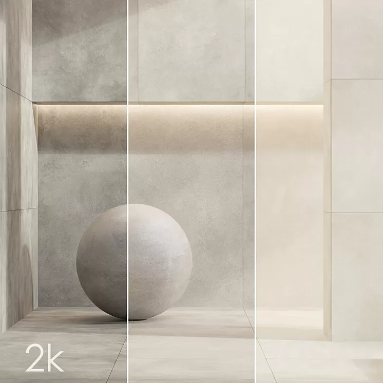 Caesar Set 32 – Concrete Porcelain Tiles BUNDLE – 3 types: Grey Light Grey Beige 3D Model Free Download