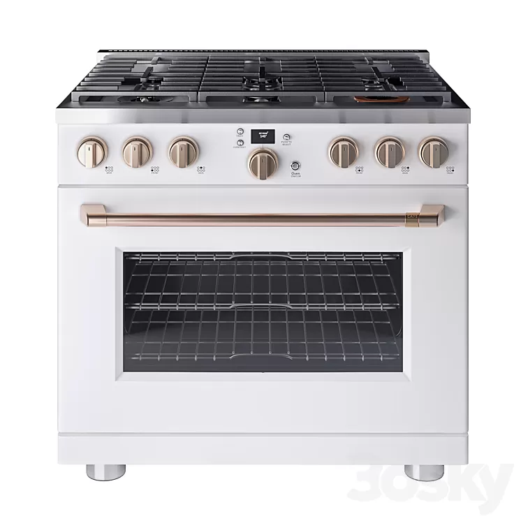 Cafe 36 Smart All-Gas Commercial-Style Range with 6 Burners 3D Model Free Download