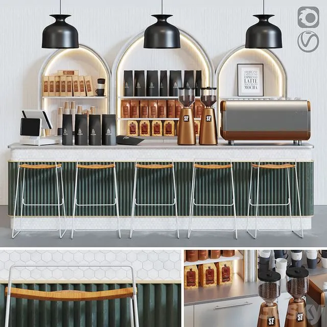 Cafe bright 3D Model