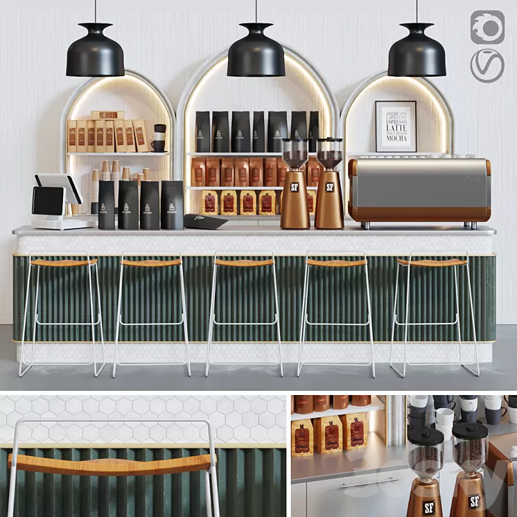 Cafe bright 3D Model