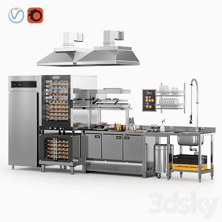 Cafe Equipment 3D Model