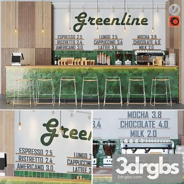 Cafe greenline 3D Model Download