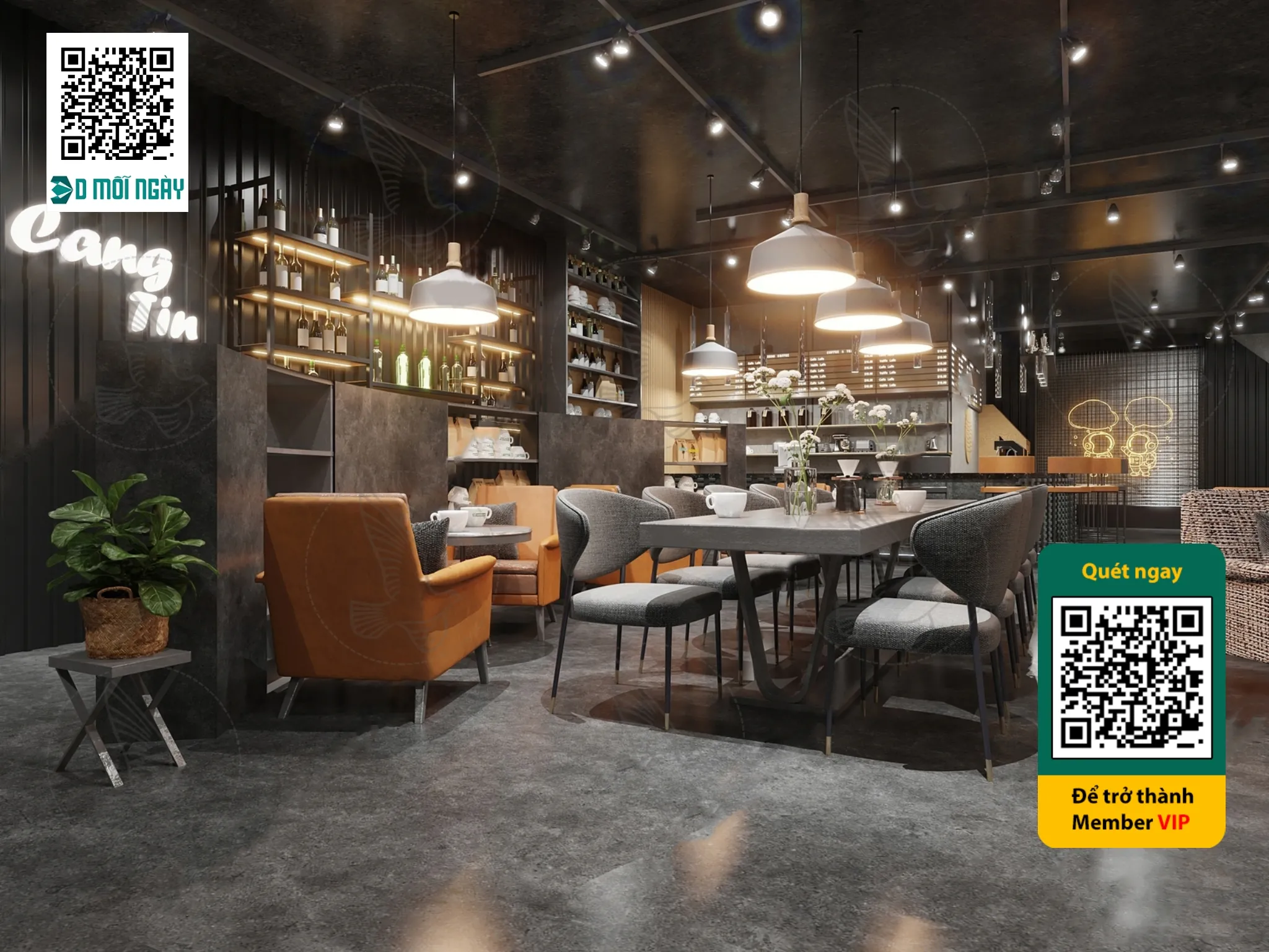 Cafe milk tea shop 3D – 017 – 3634