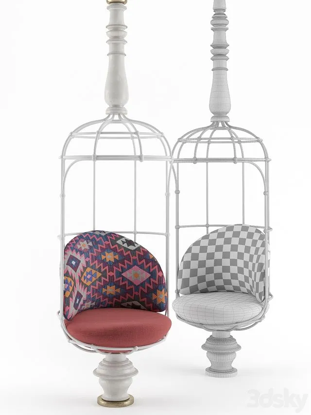 Cage Armchair 2 3D Model